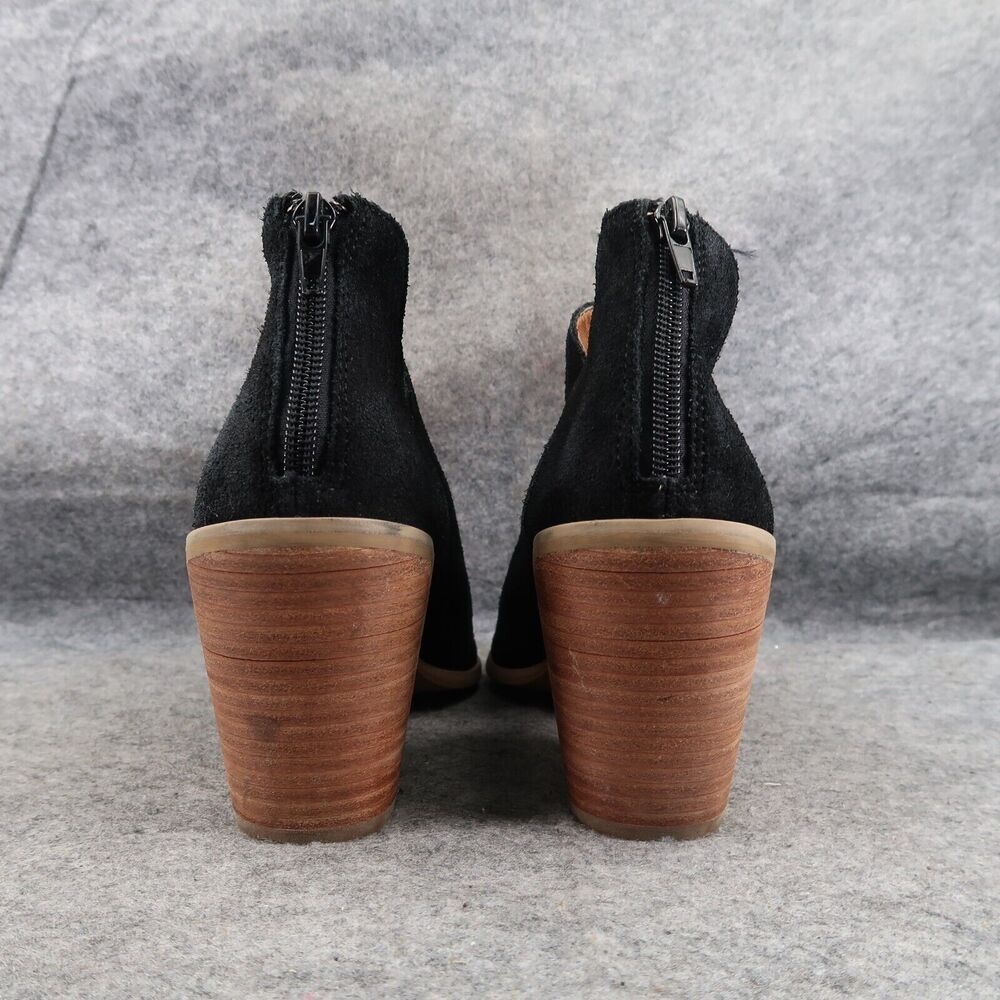 Susina Shoes Womens 10 Bootie Open Toe Leather Fashion Block Heel Cutout Black - Picture 4 of 14